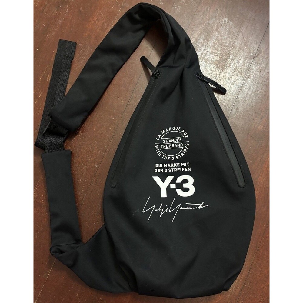 Adidas Y-3 Yohji Yamamoto Sling Bag Black Crossbody Shoulder Backpack Techwear - Picture 6 of 10